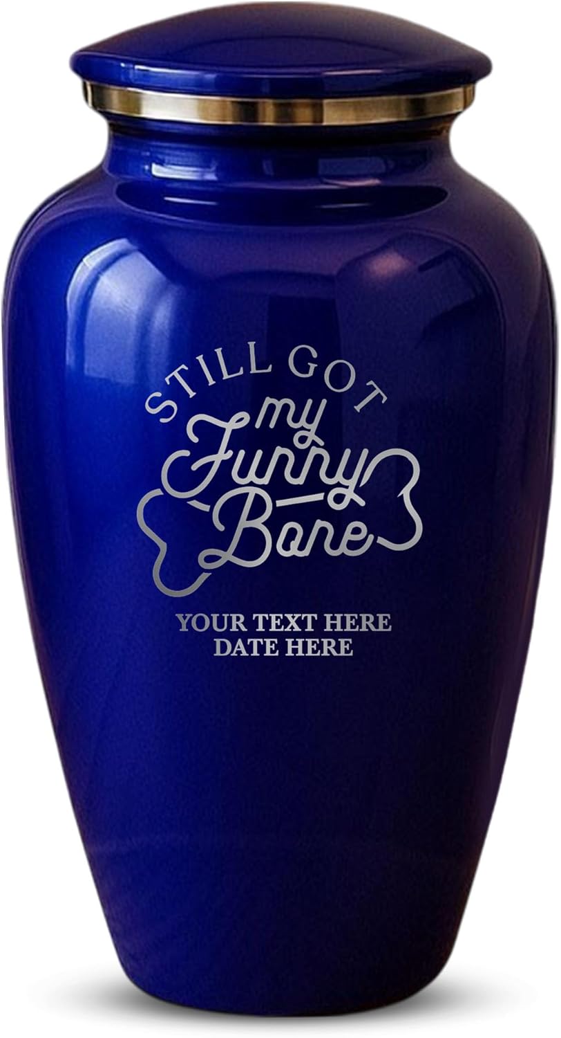 Custom Cremation Urn Purple Metal with Silver Rim