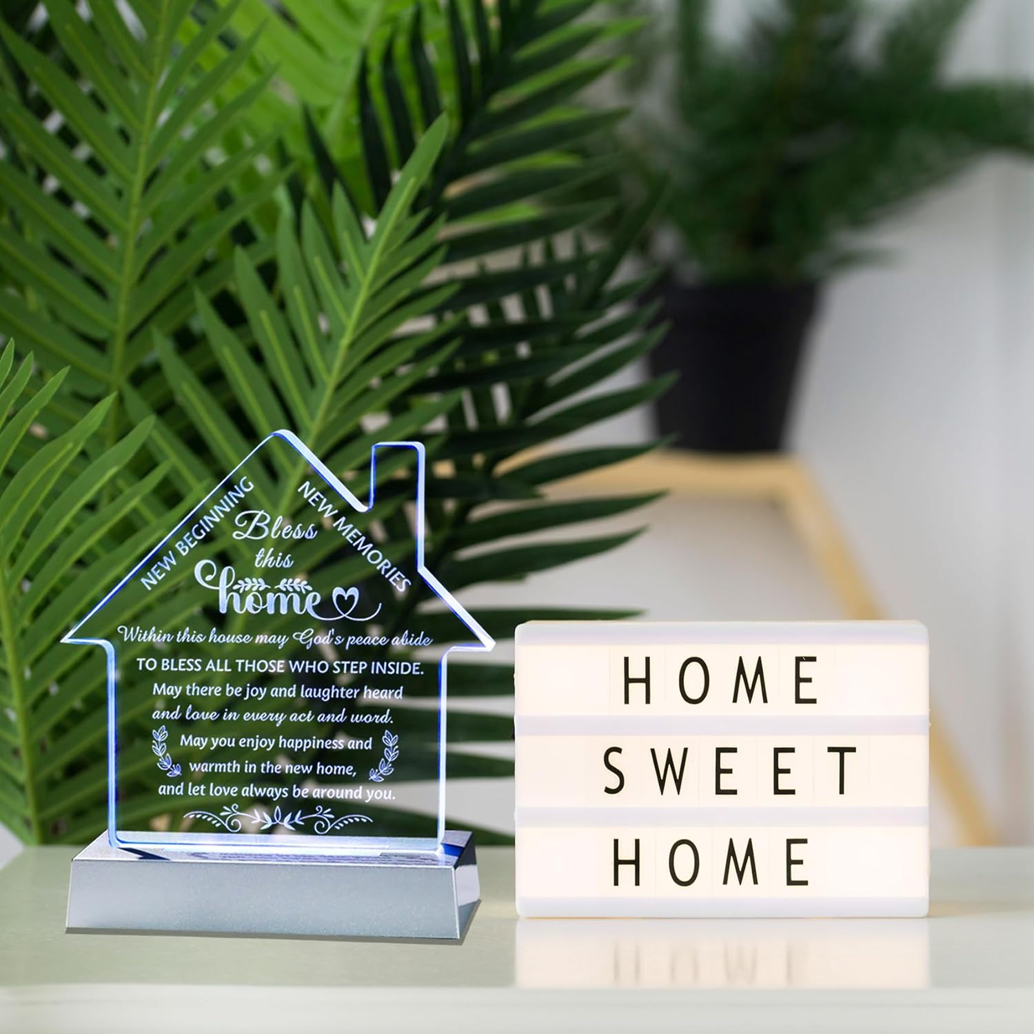 Movdyka Housewarming Crystal Keepsake with LED Light