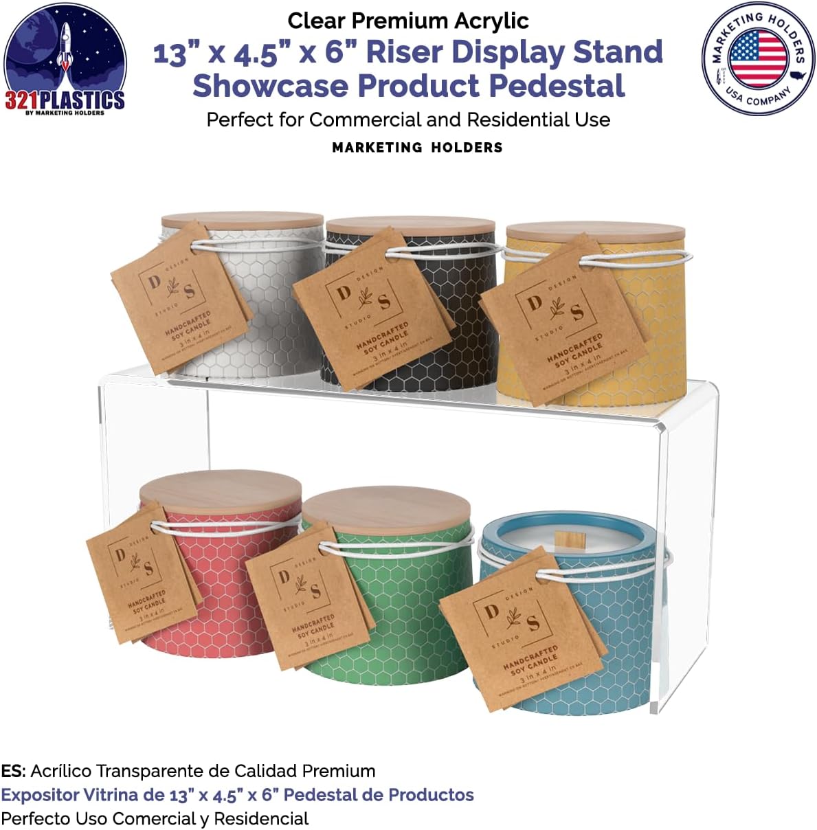 Clear Acrylic Riser 13 Inch Wide by 45 Inch Deep