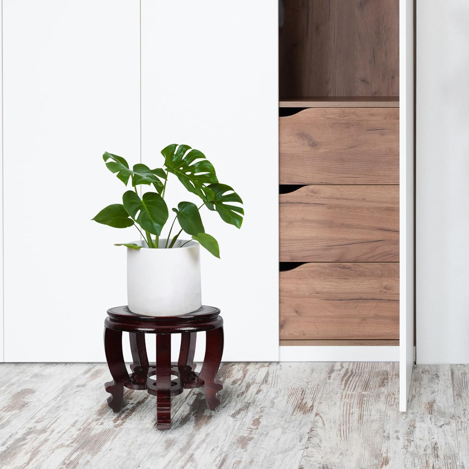 Hemoton 8 Inch Wooden Display Stand for Home Decor
