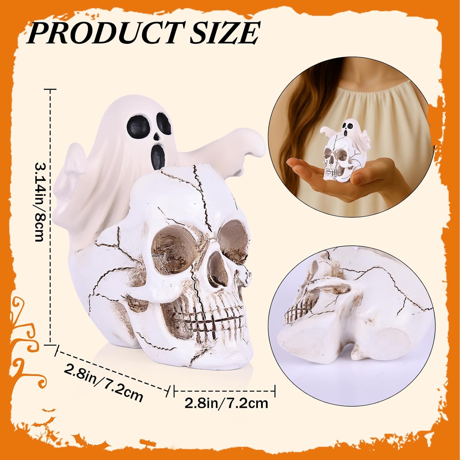 LCCCK Mini Skull and Ghost Halloween Decor Figurine