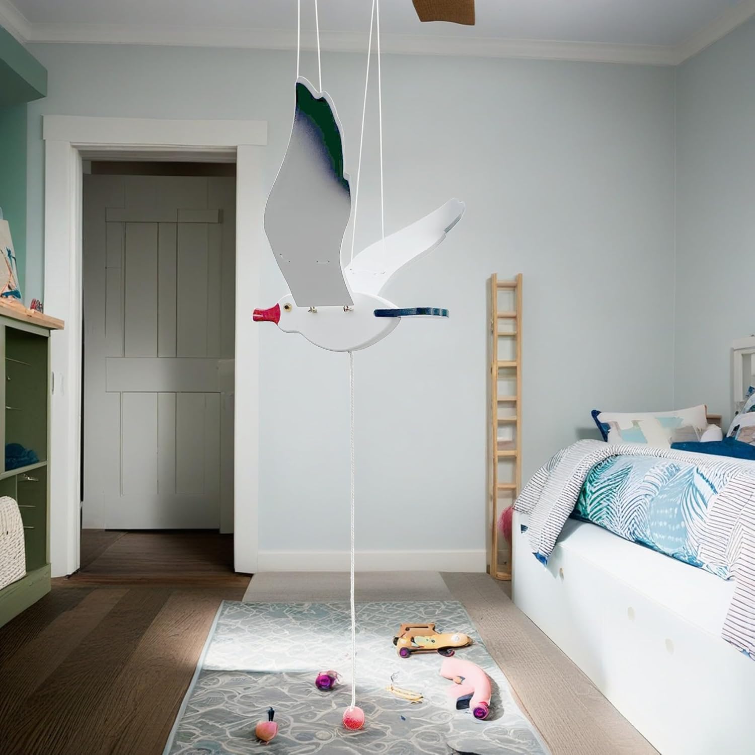 Wooden Seagull Mobile Nautical Decor 14 Inch