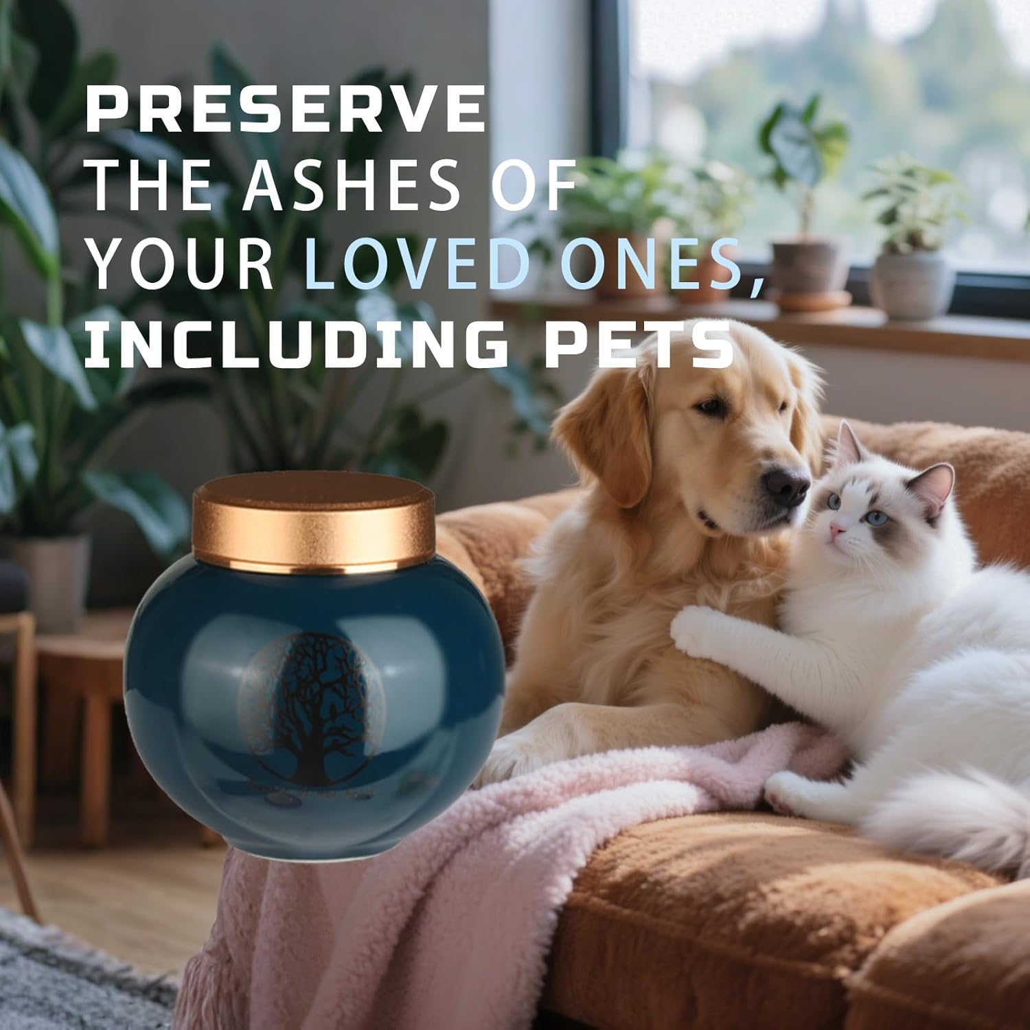 Ceramic Small Urn for Human Ashes Green