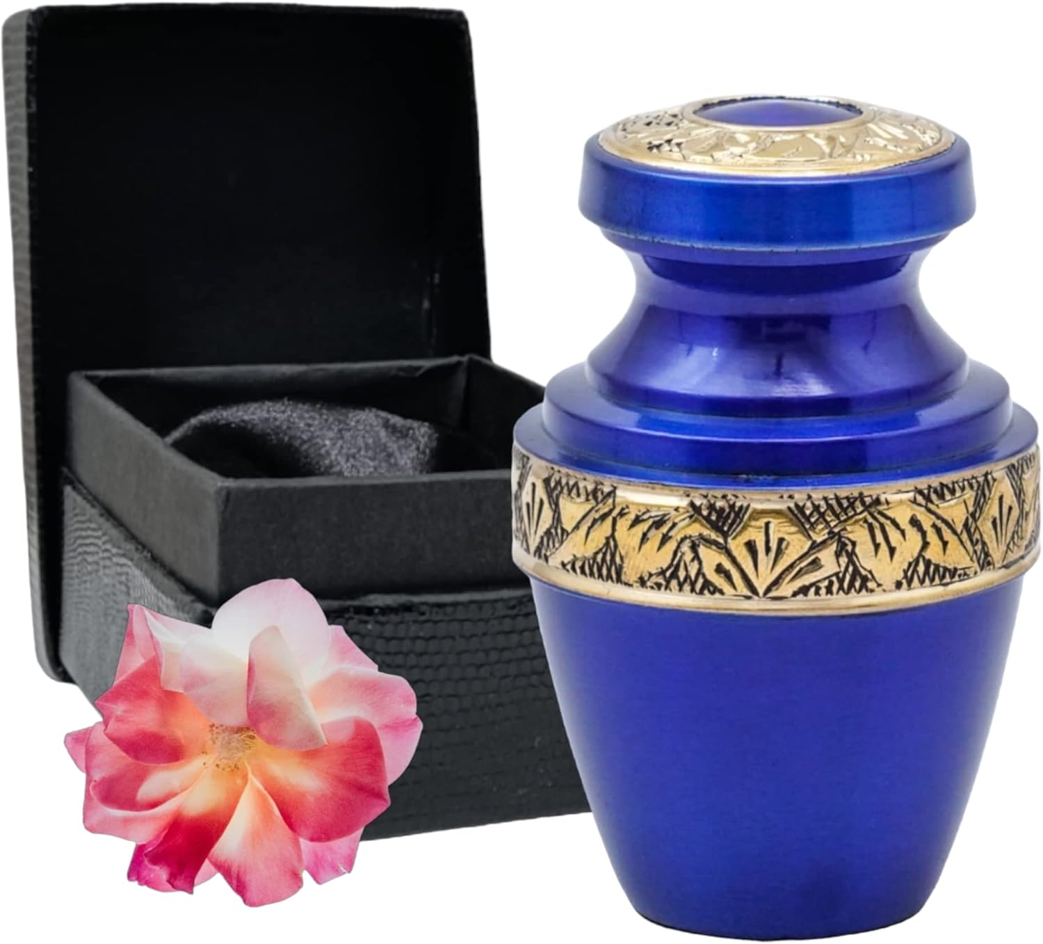 Cremation Urns for Human Ashes - Handcrafted Grecian Urn with Velvet Bag