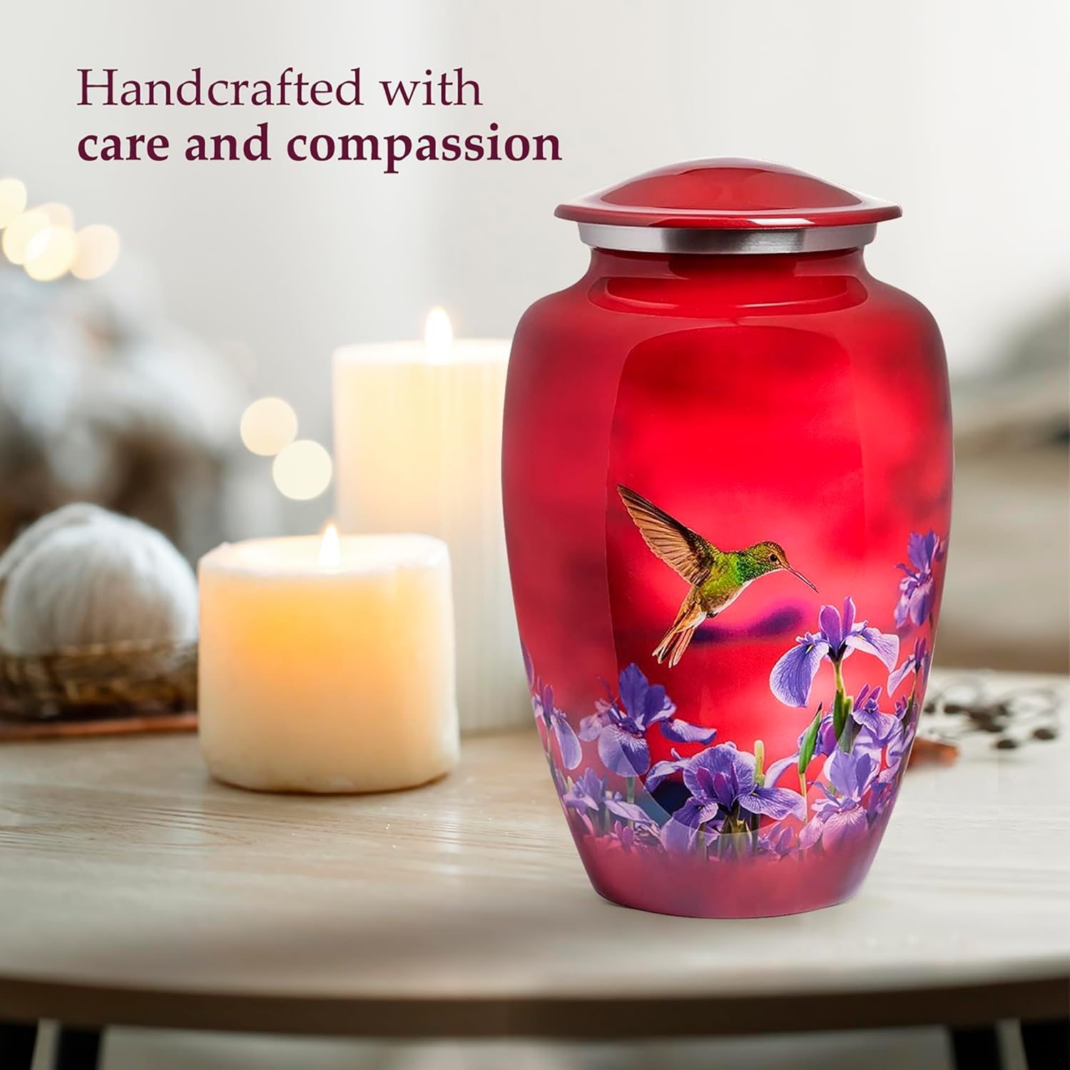 Trupoint Memorials Large Red Hummingbird Cremation Urn