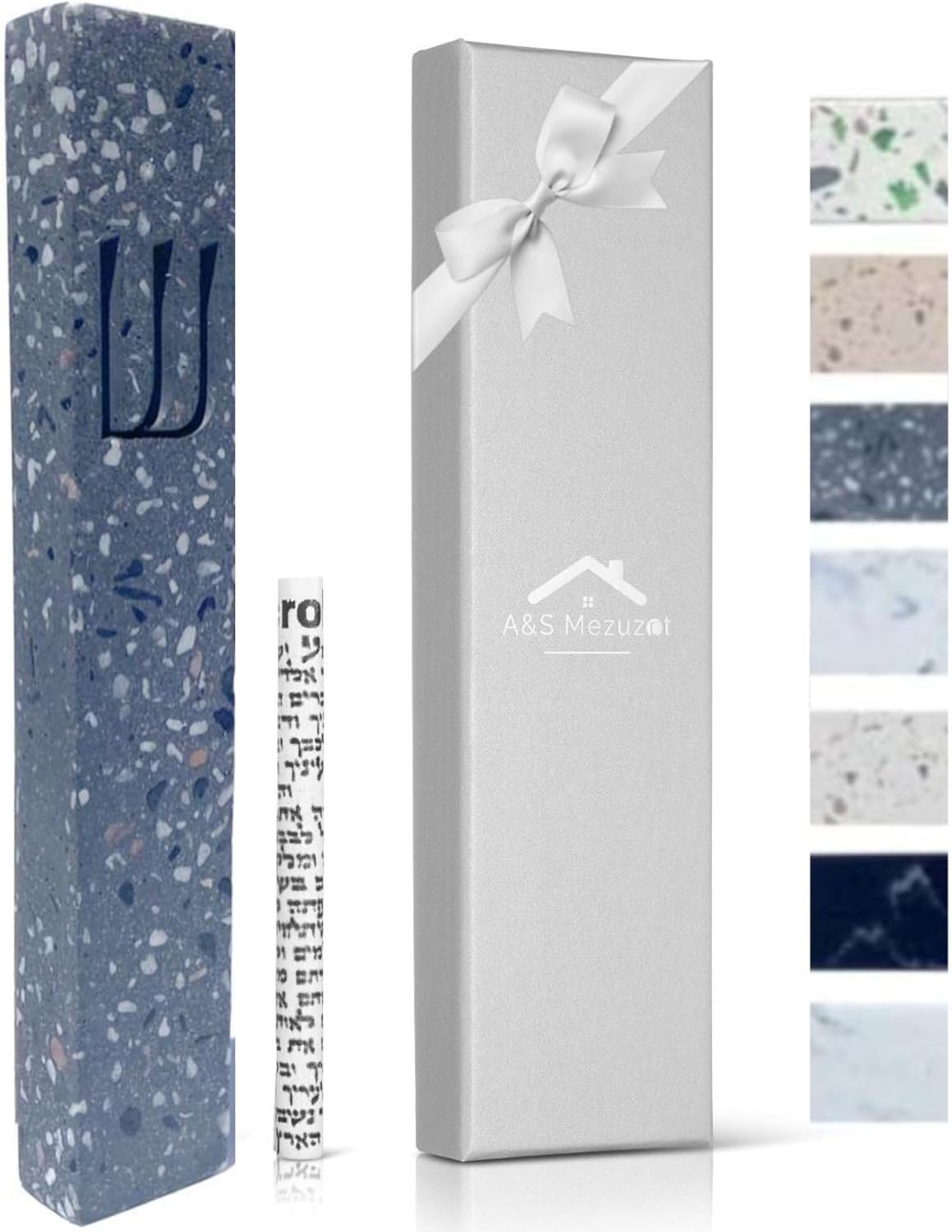 AS Modern Stone Mezuzah Case - Scroll Protection Decor