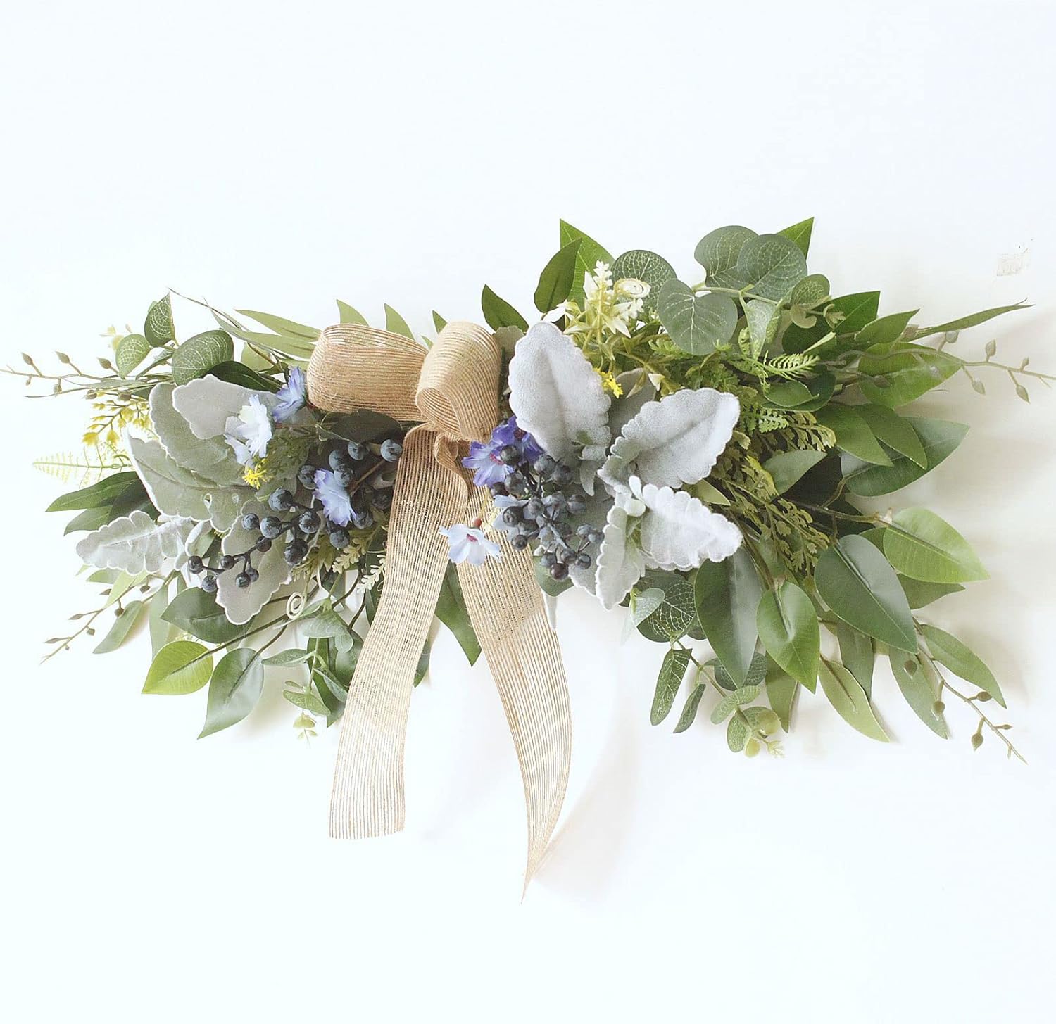 256 Inch Floral Swag with Daisy Flowers and Blue Berries