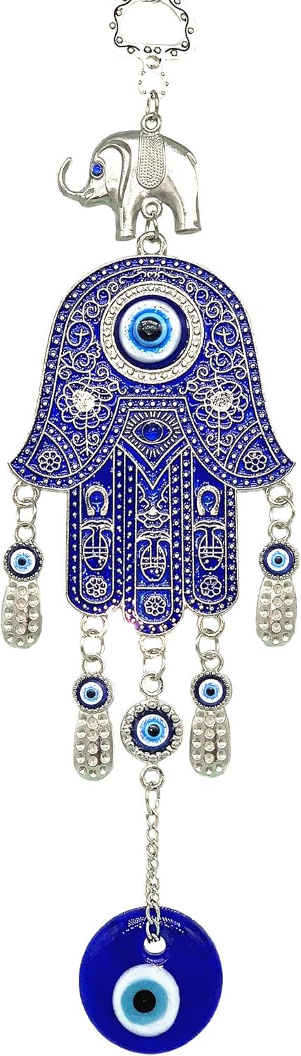 Betterdecor Blue Evil Eye Hamsa Hand Hanging Amulet