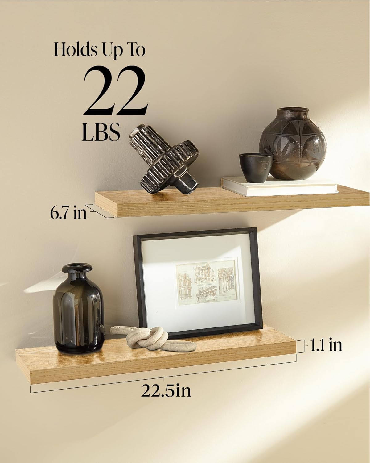 BAYKA Floating Shelves Set of 2 for Bathroom Bedroom Living Room Kitchen