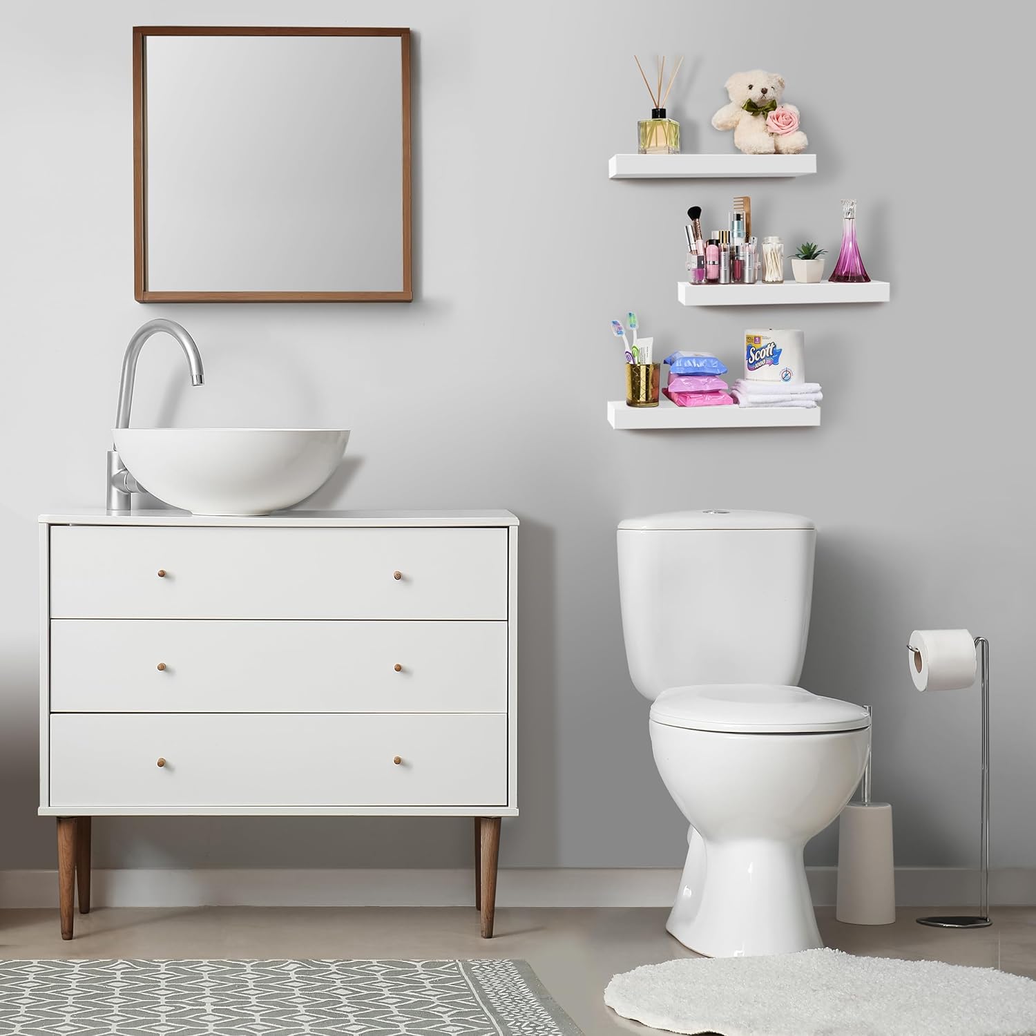 Sorbus Floating Shelves Wall Mount White 2 Pack