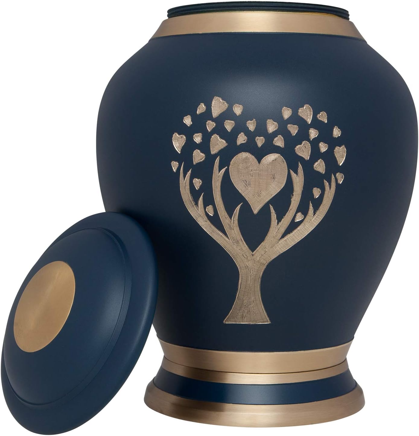 Blue Cremation Urn with Tree of Life Design