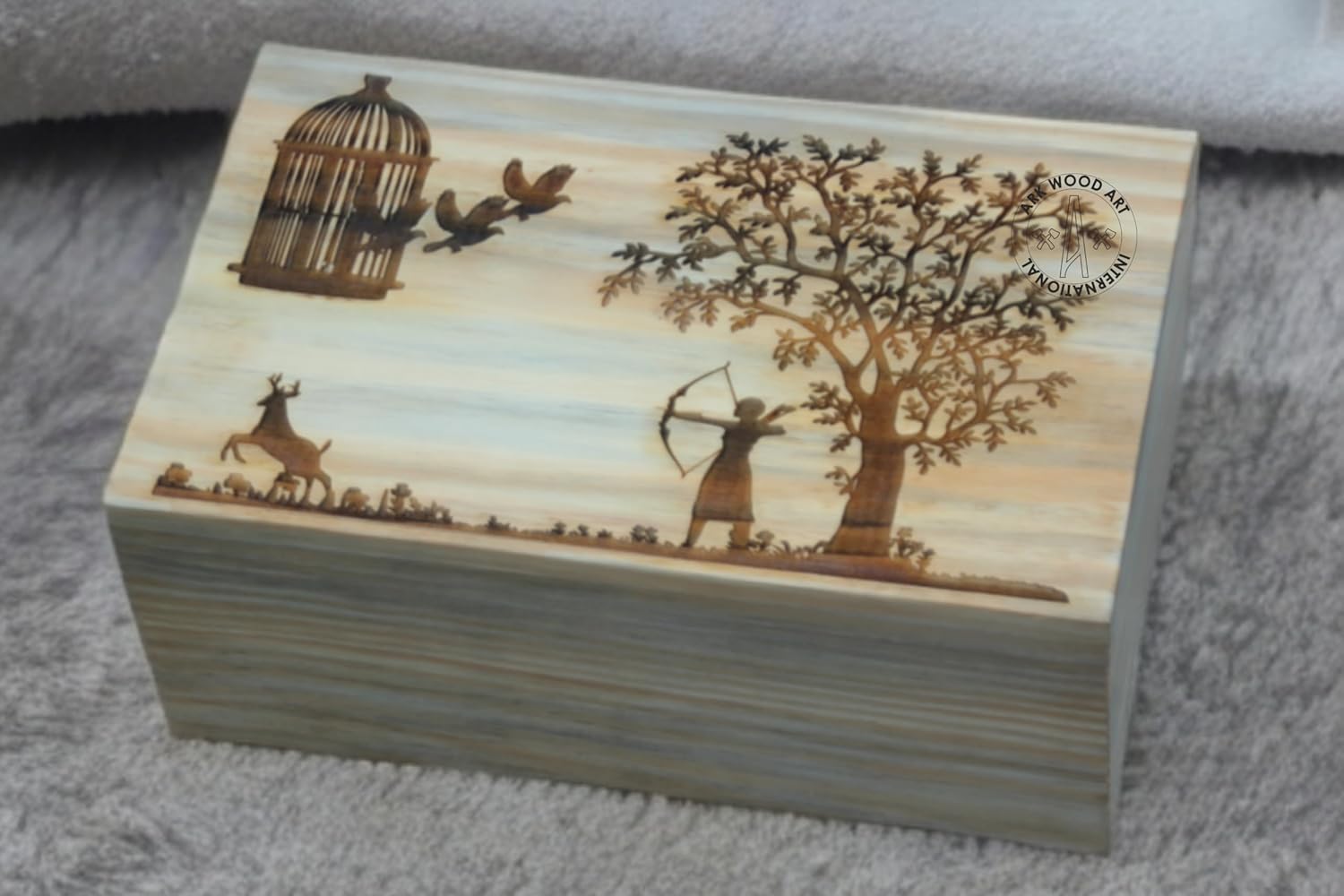 Life of Tree Urn for Human Ashes Handmade Wood