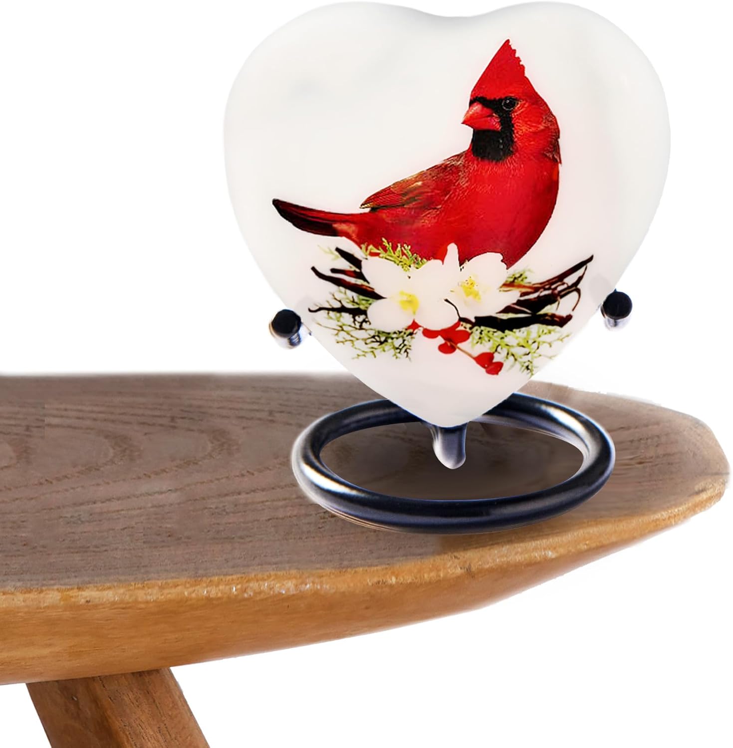 Trupoint Memorials Red Cardinal Heart Urn with Stand