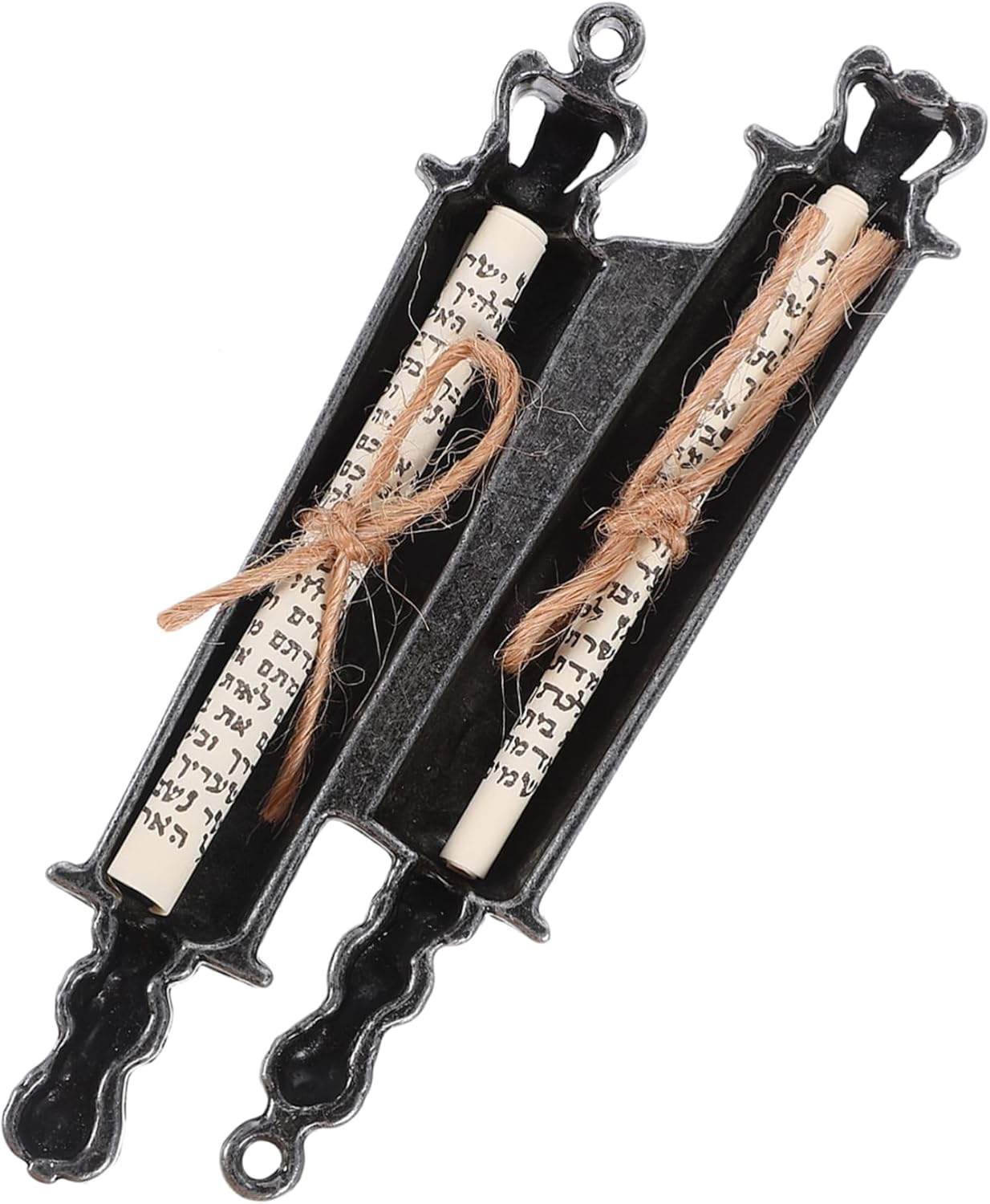 Kailiketiy Metal Mezuzah Scroll Set with Antique Finish