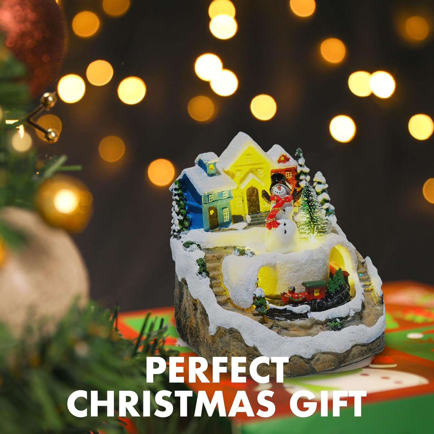 9 Animated Resin Christmas Village with LED Music