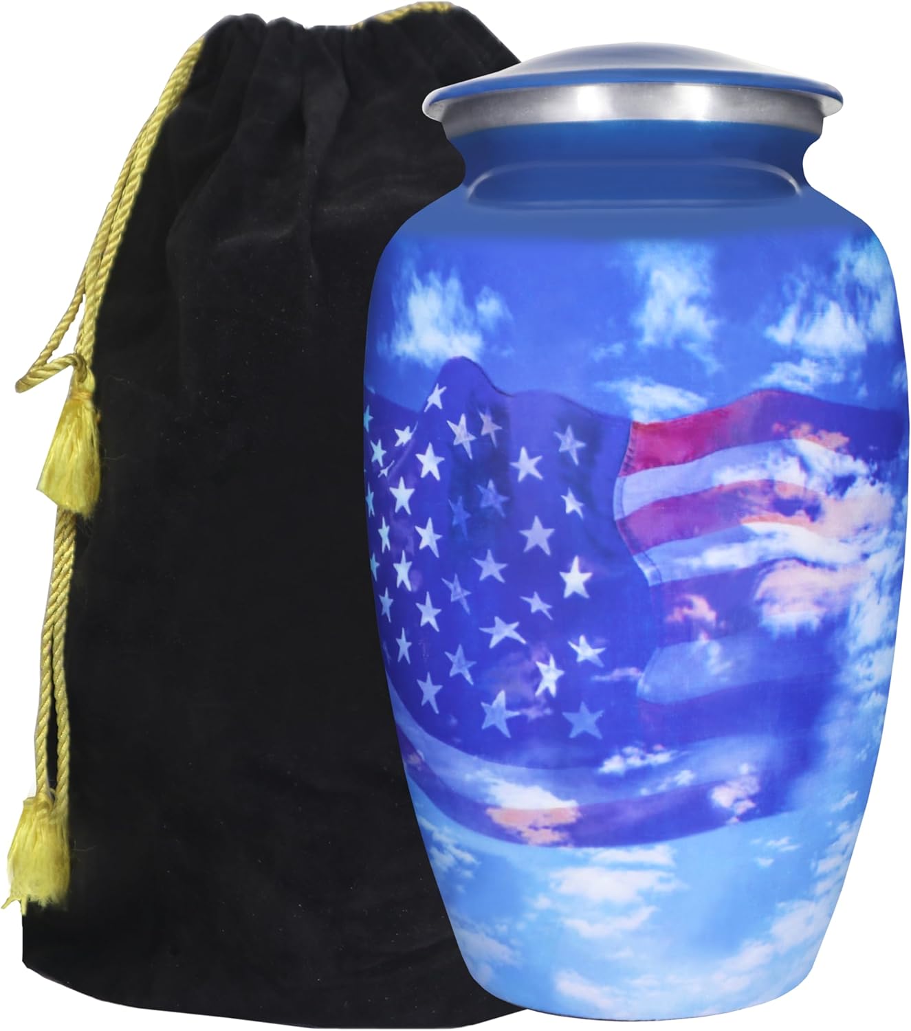 MEILINXU Blue Flag Patriotic Adult Urn