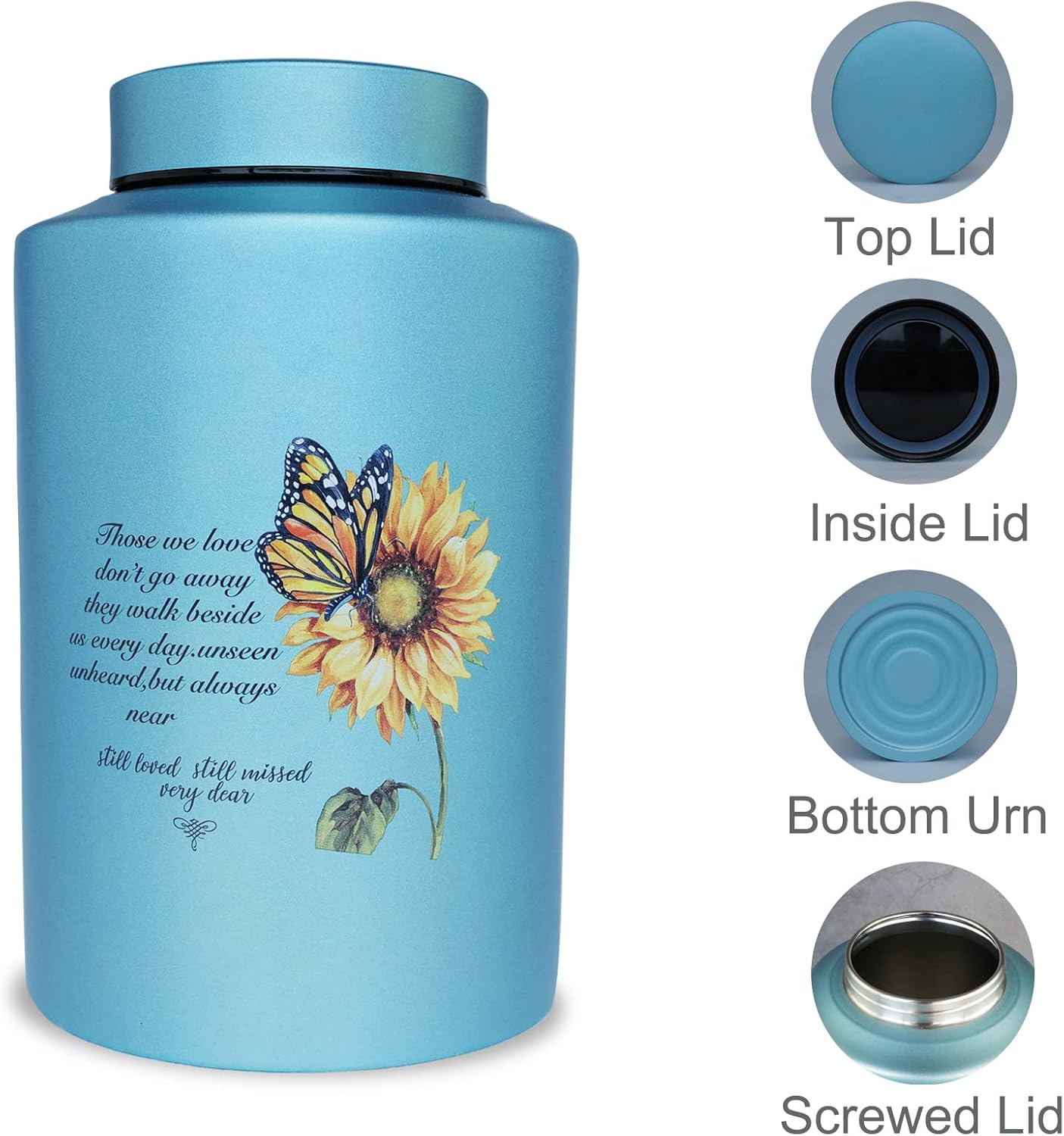 Large Sunflower Cremation Urn for Human Ashes