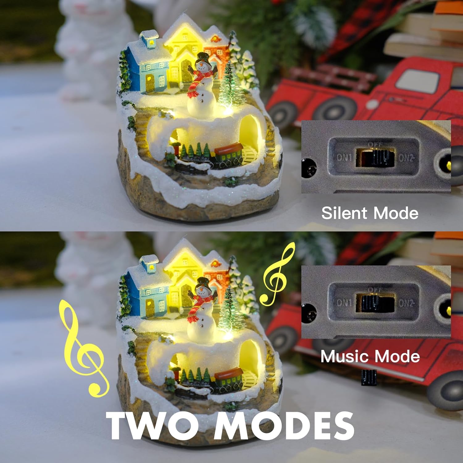 9 Animated Resin Christmas Village with LED Music