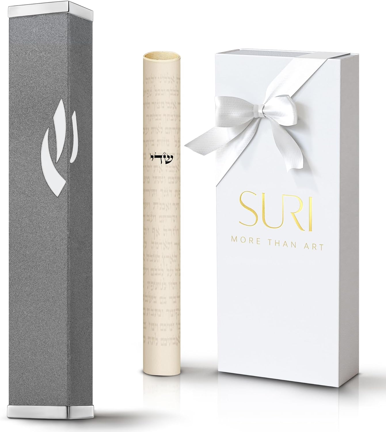 SURI Modern Mezuzah Case with Printed Scroll