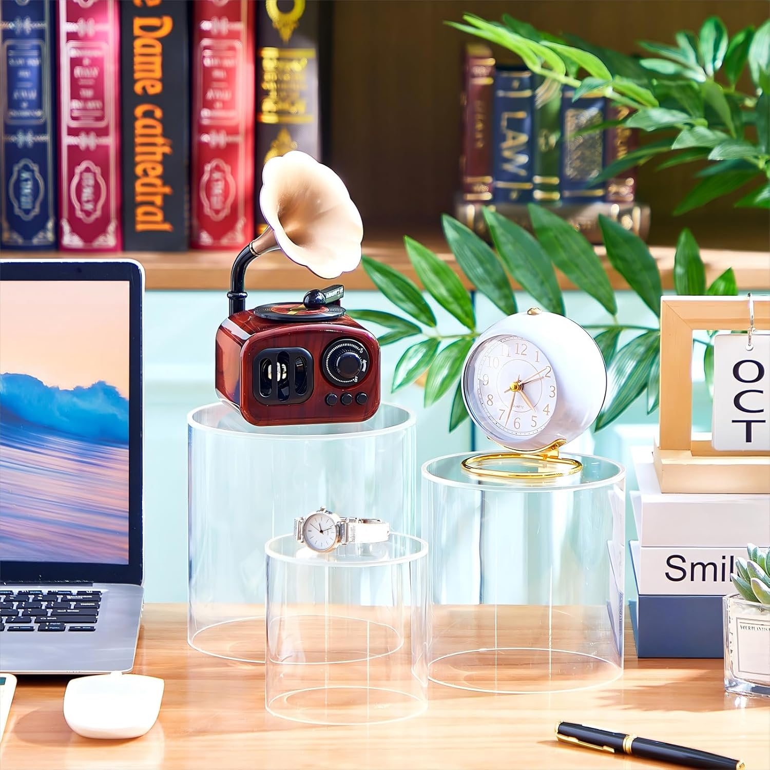 6 Pcs Tall Acrylic Display Stands with Nesting Risers