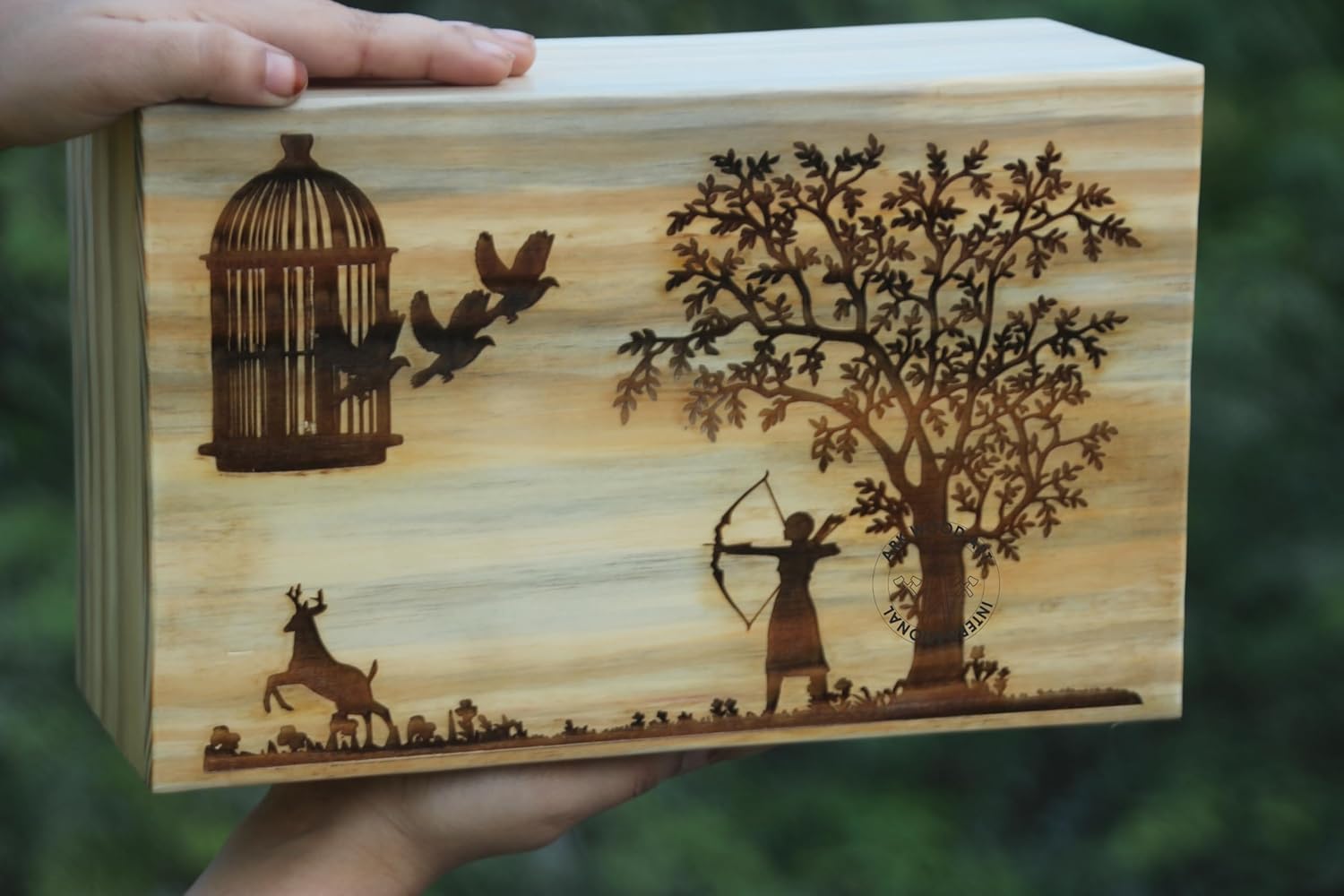 Life of Tree Urn for Human Ashes Handmade Wood