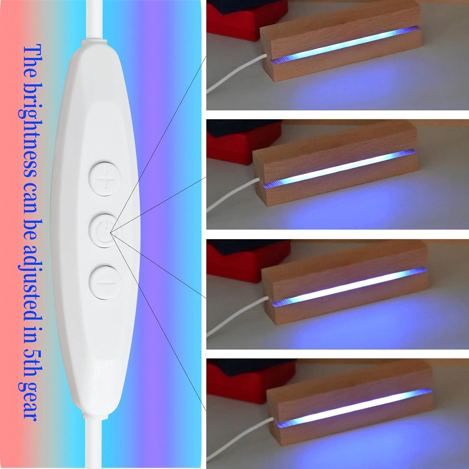 4 Pcs 59 Wood Rectangle LED Display Pedestal