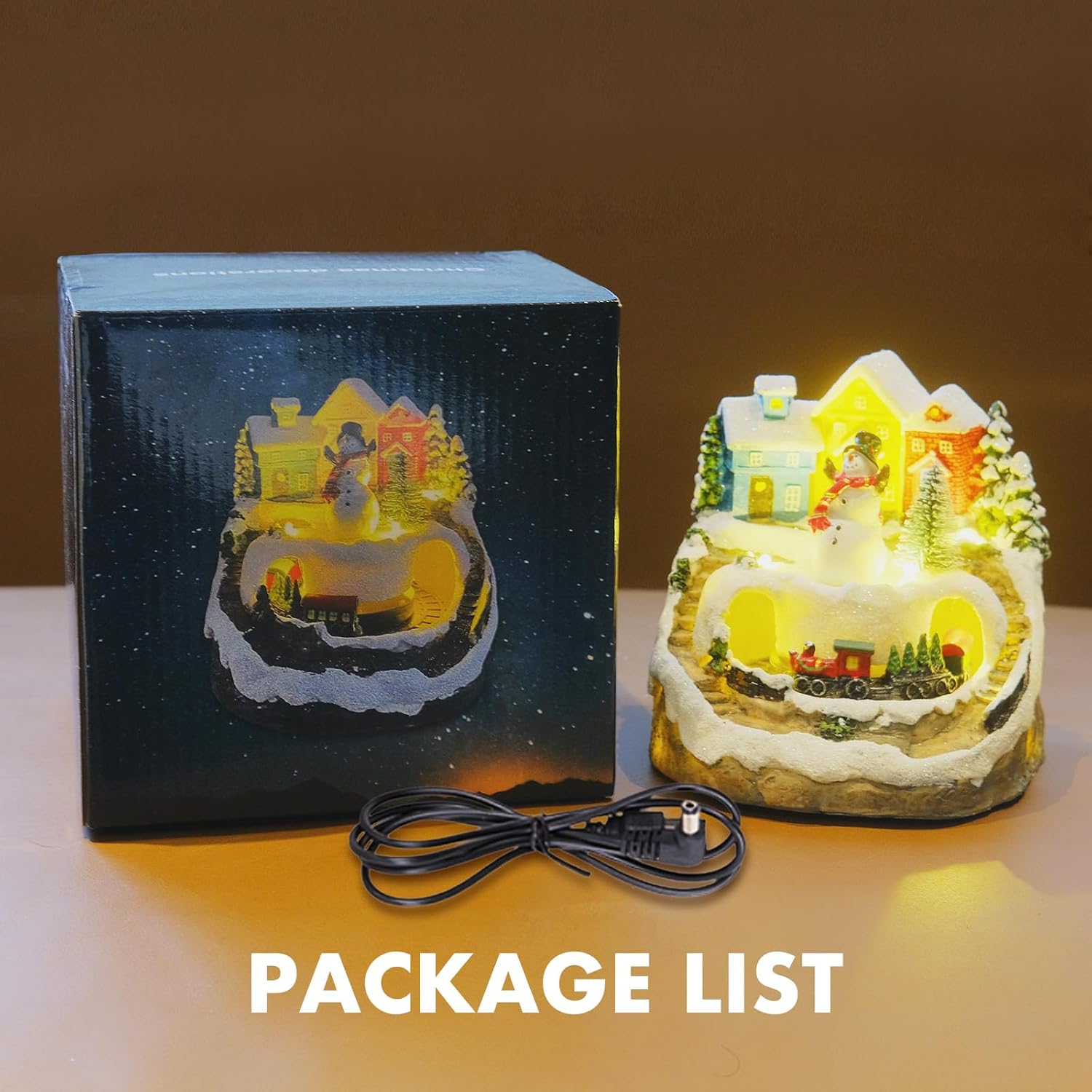 9 Animated Resin Christmas Village with LED Music