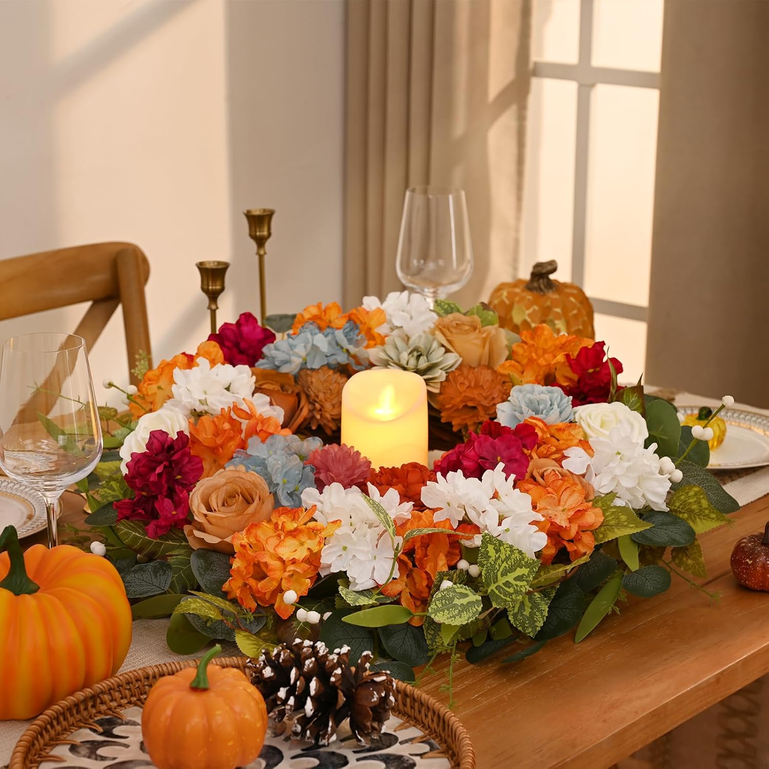 Vibrant Fall Wreath for Front Door 22 Inch