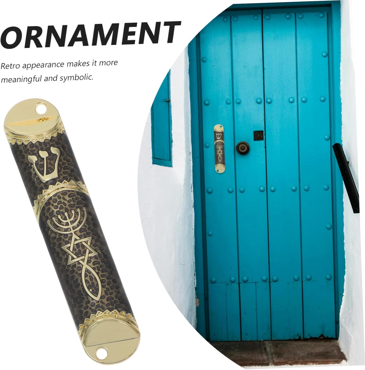 Classic Metal Mezuzah Scroll Door Ornament