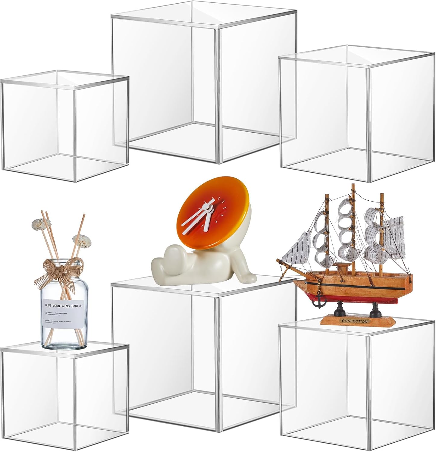Kigley 6 Pcs Acrylic Display Boxes for Food and Jewelry