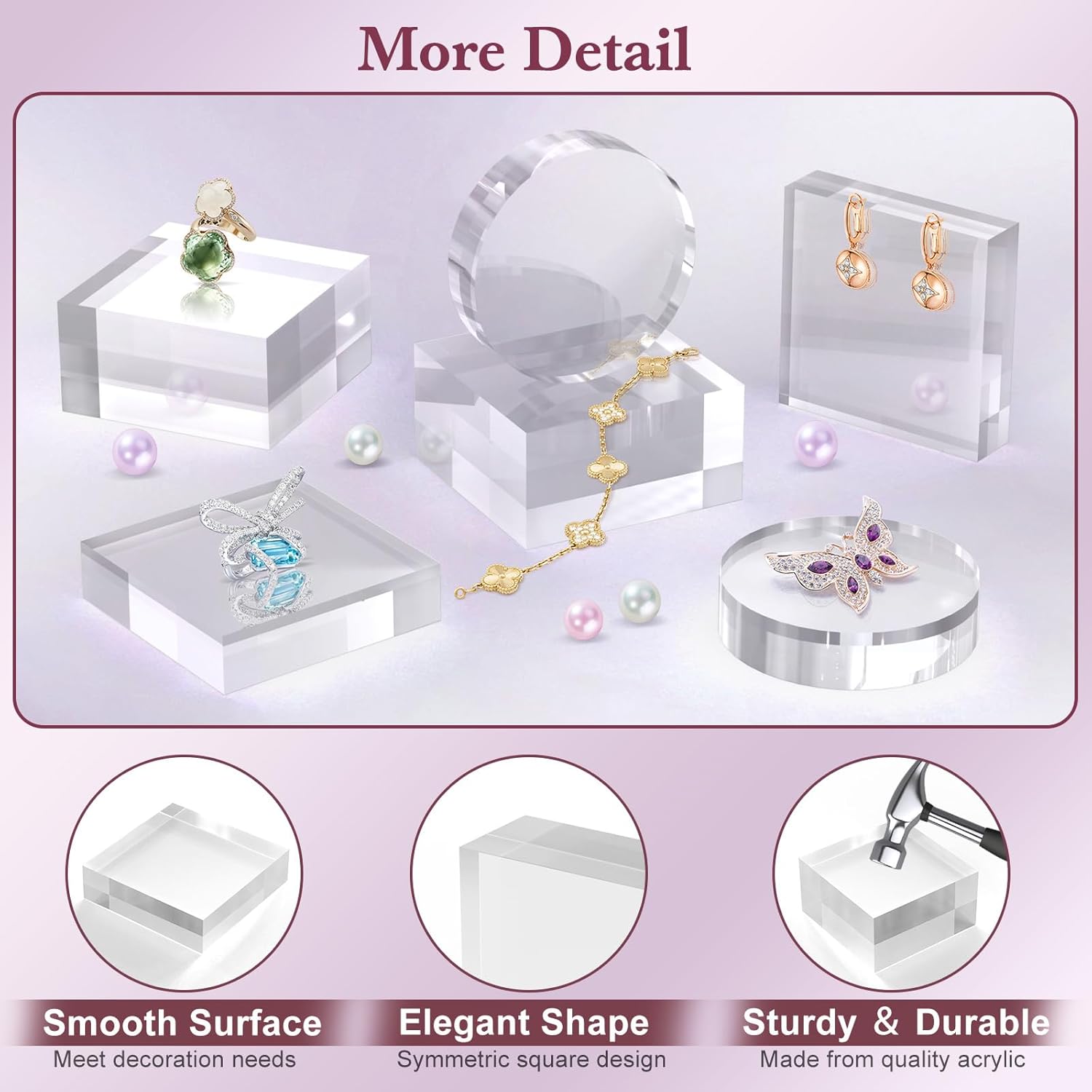8 Piece Acrylic Base Stand for Display
