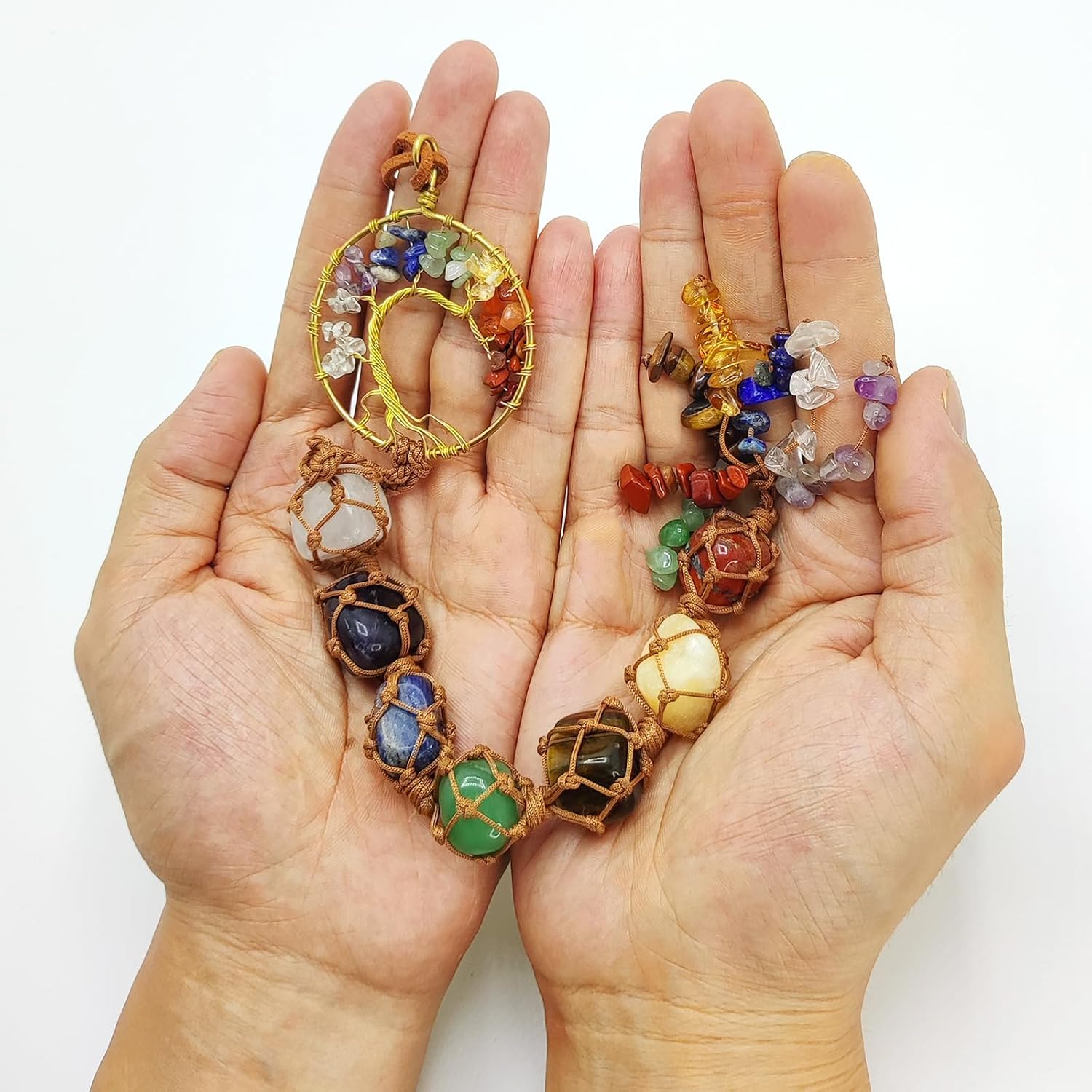 7 Chakra Stones Tree of Life Hanging Decor