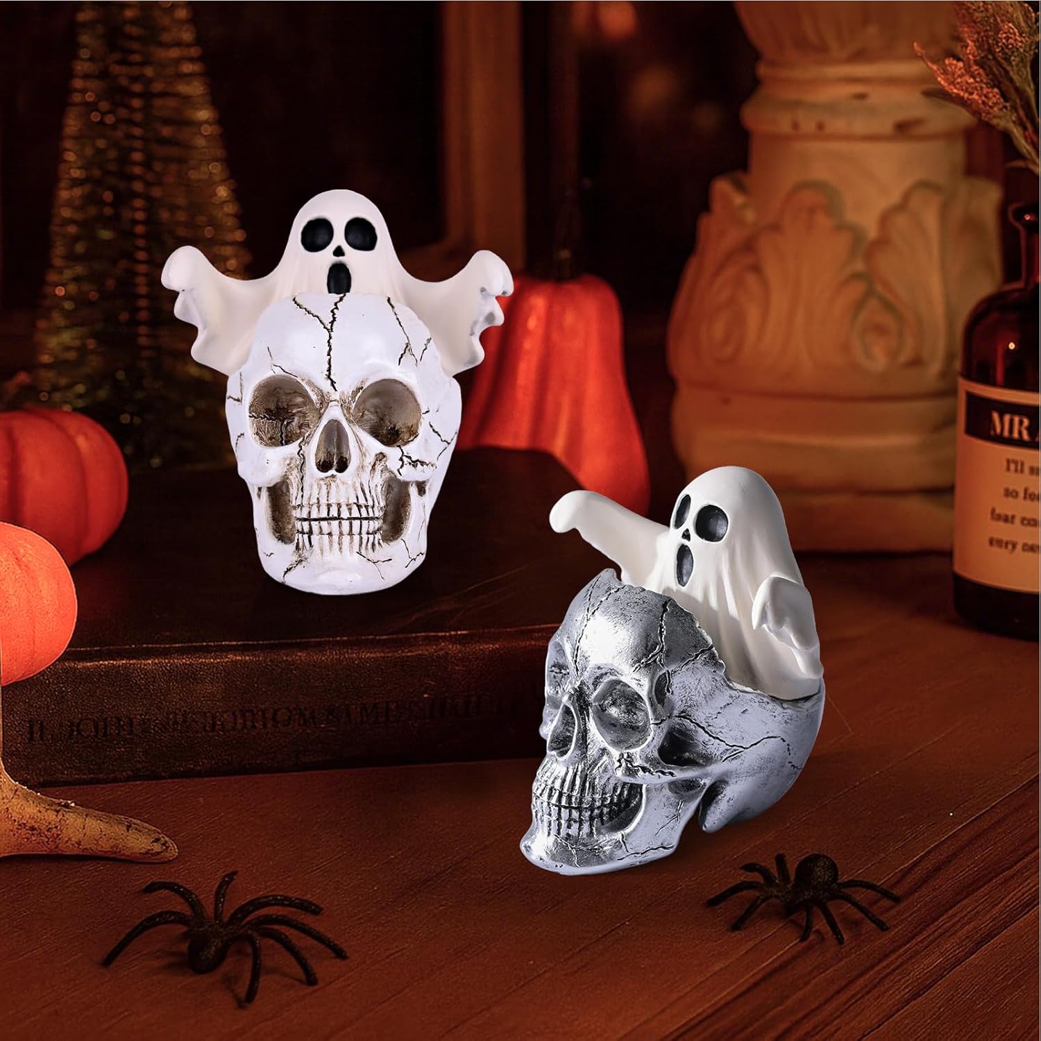 LCCCK Mini Skull and Ghost Halloween Decor Figurine