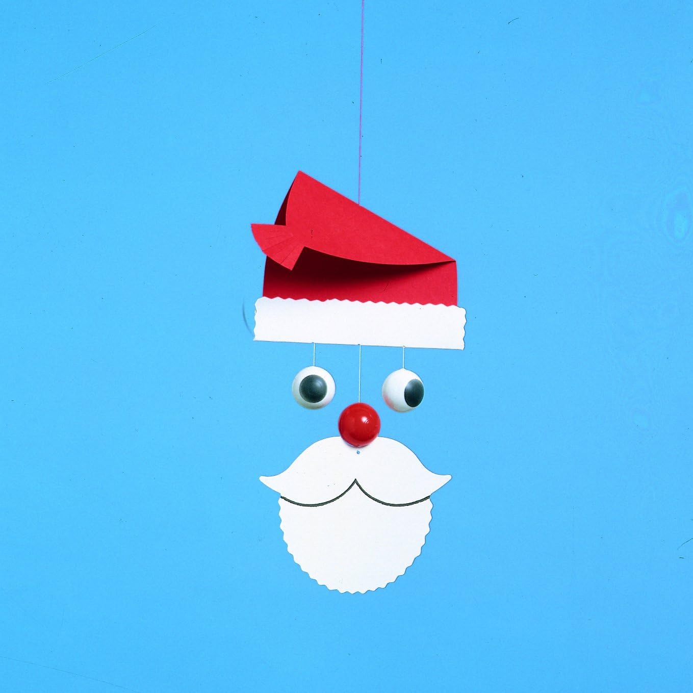 Santa Claus Hanging Mobile - 10 Inches - Handmade in Denmark