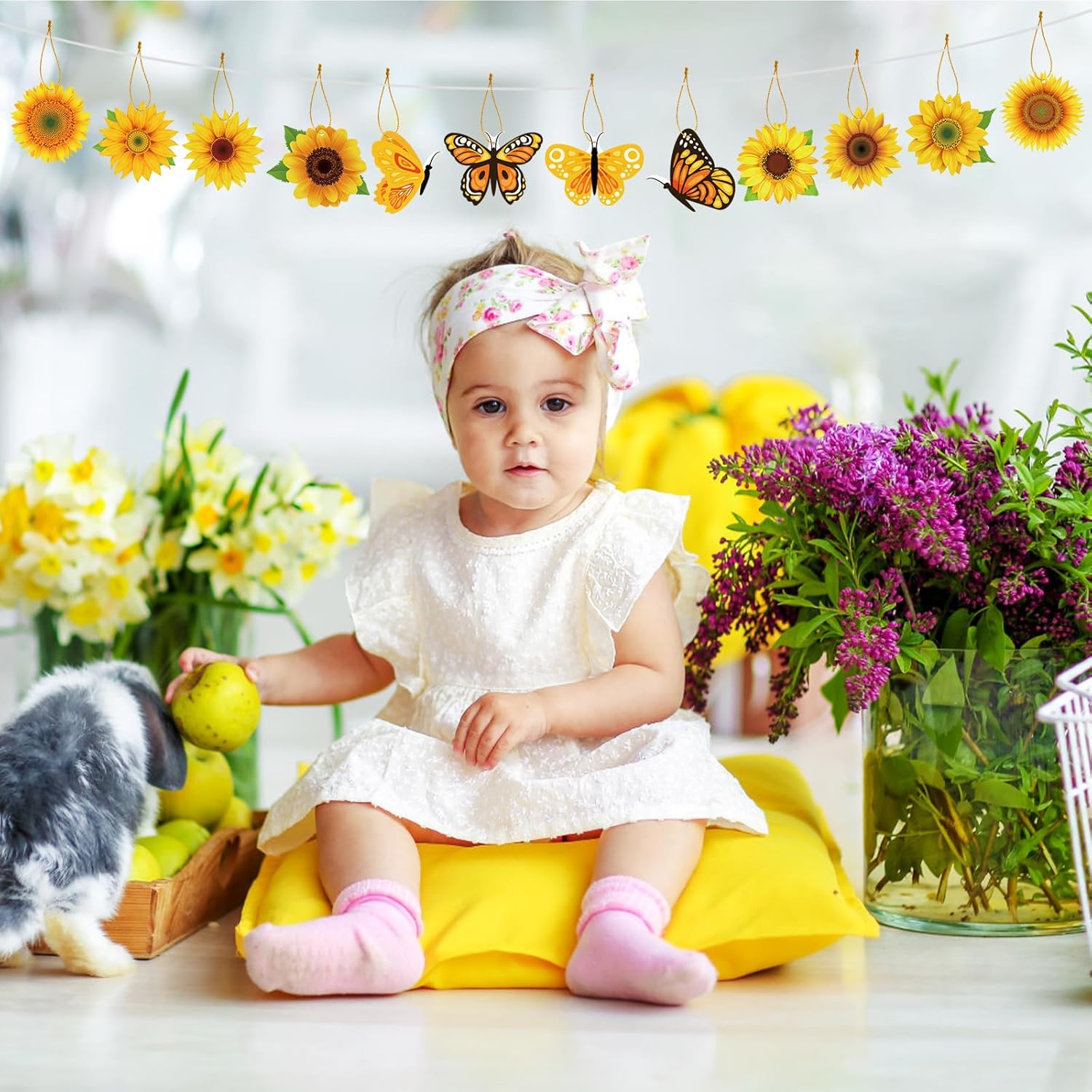 36 Pcs Spring Tree Hanging Decorations Sunflower Butterfly Set