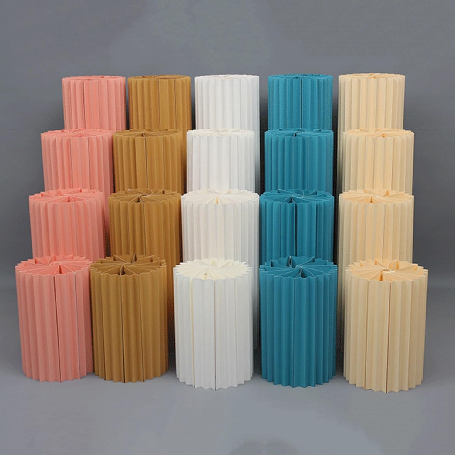 Foldable Paper Columns Display Stand for Wedding Vases and Party Centerpieces