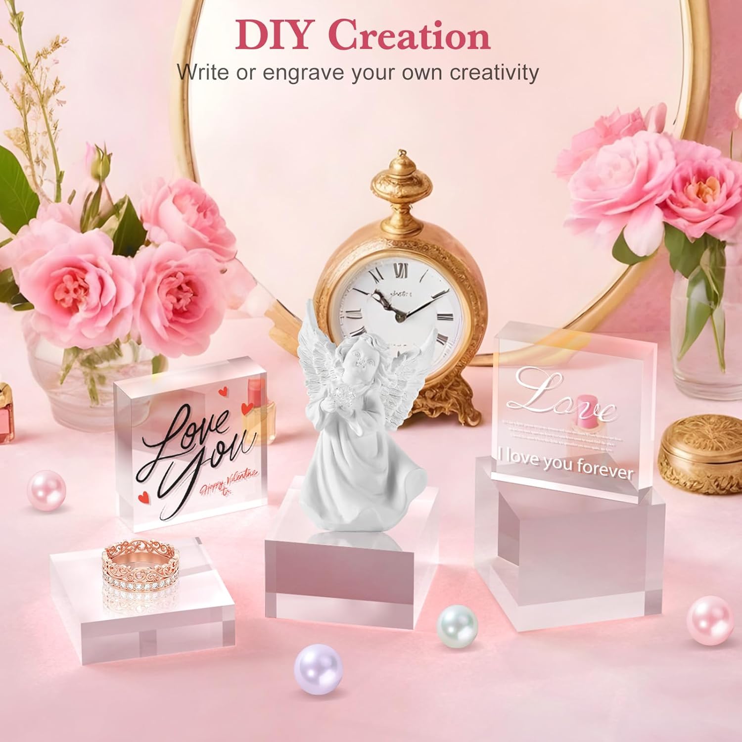 3 Pack Acrylic Display Stands for Collectibles and Decor