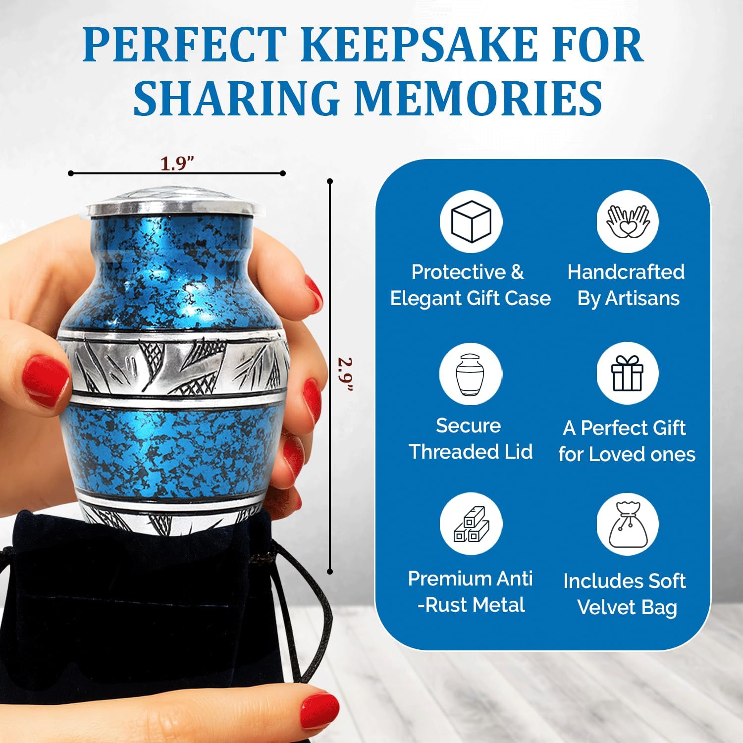 Elegant Cremation Urn Set - 1 Large Urn 4 Small Keepsake Urns