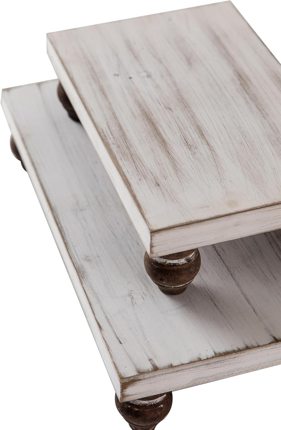 SOFE Rectangular Wood Risers Display Stand Set of 2