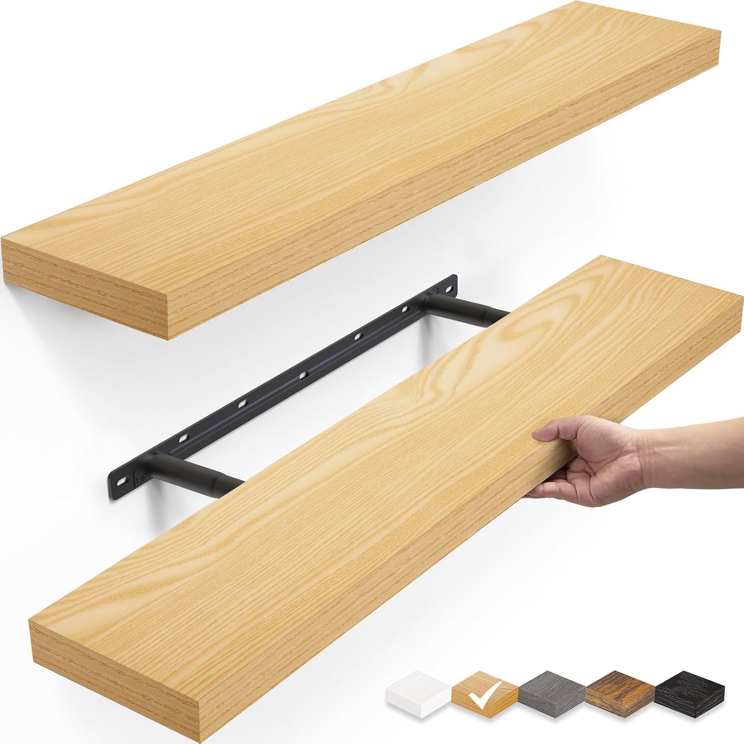 BAYKA Floating Shelves Set of 2 for Bathroom Bedroom Living Room Kitchen