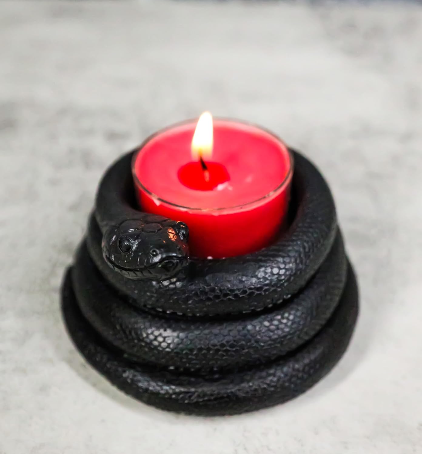 Ebros Gift Coiled Snake Tea Light Votive Candle Holder 2