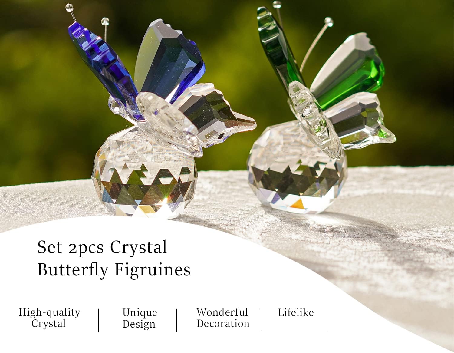 HD Butterfly Bird Crystal Figurine Set