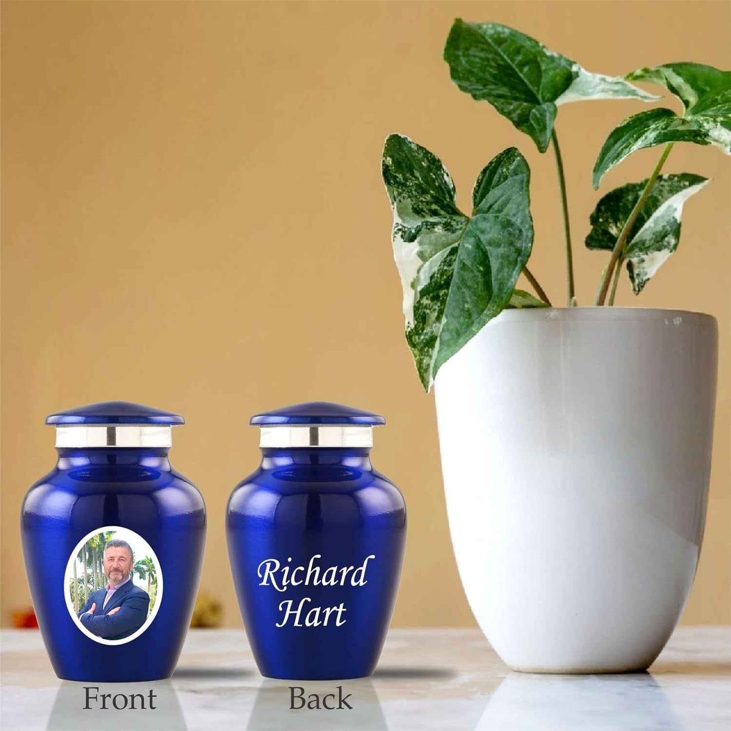 Personalized Photo Cremation Urn - Decorative Urns for Adult Ashes