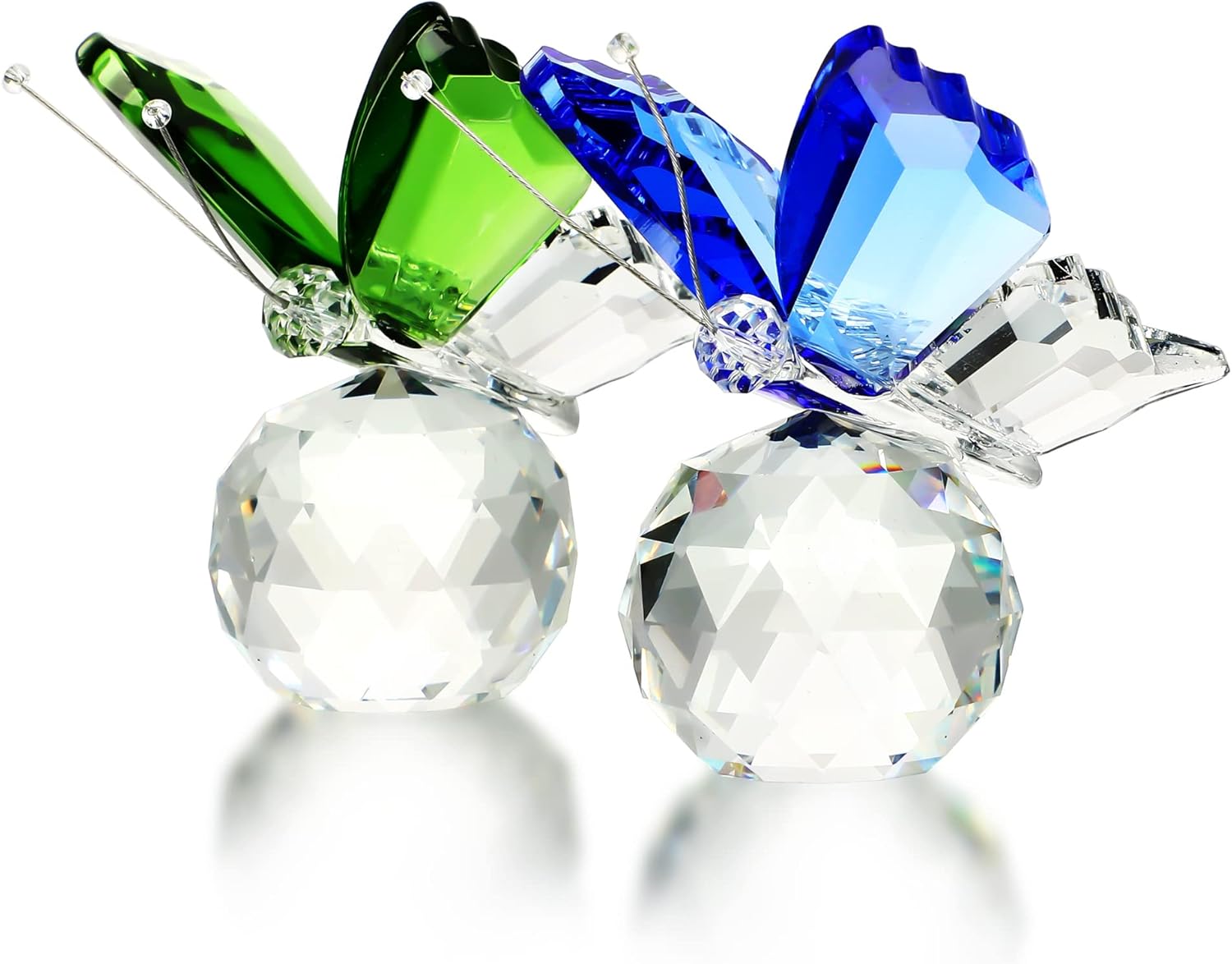 HD Pink Crystal Butterfly Figurine Set