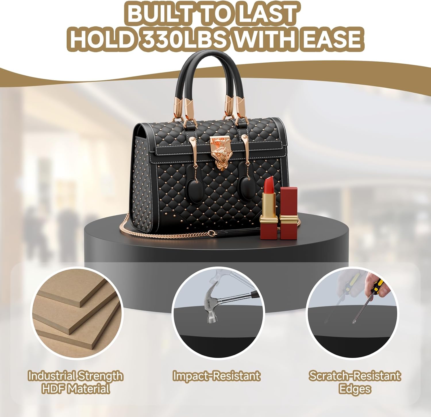 Round Mannequin Display Pedestal Stand Black 23659