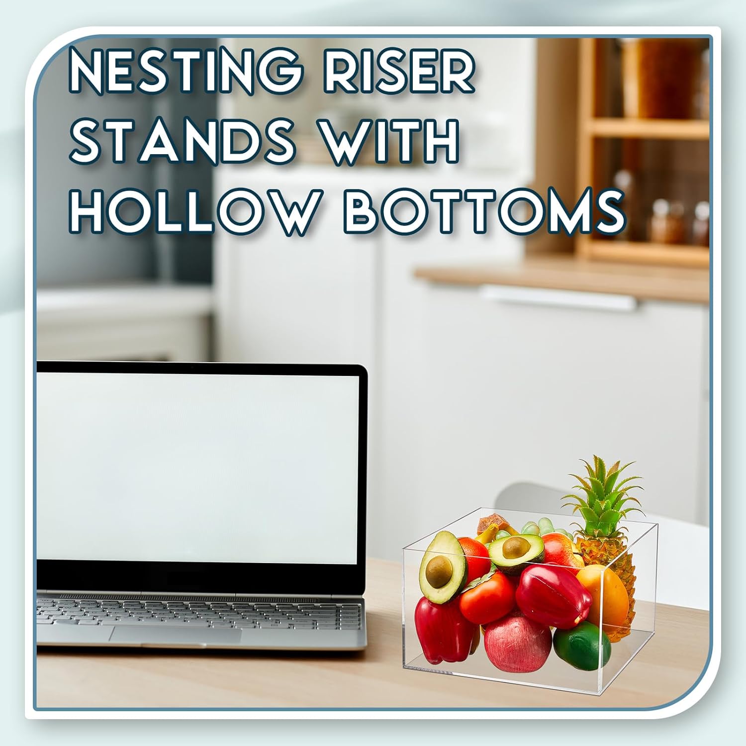 Sintuff 5 Pcs Acrylic Buffet Risers Display Stands
