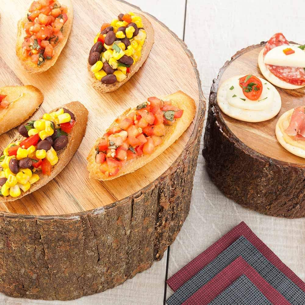 Restaurantware 10x5 Inch Rustic Wood Riser Stand