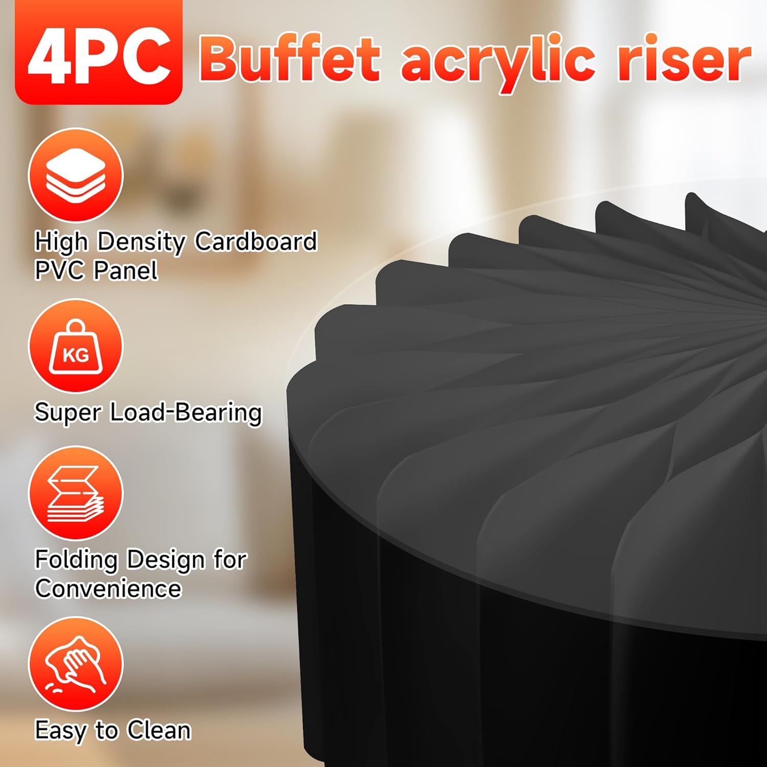 4-Pack Acrylic Buffet Risers for Party Displays