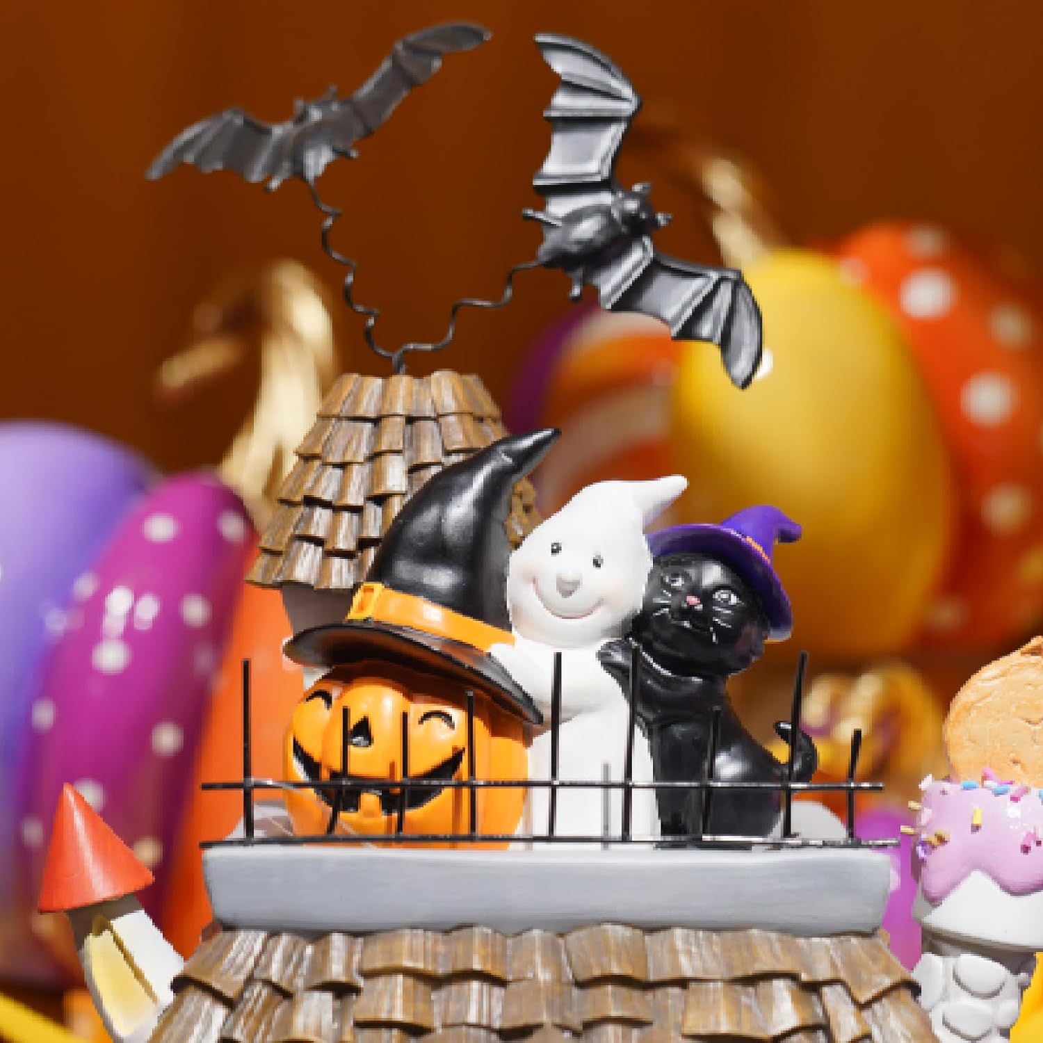 Newman House Studio Halloween Ghost and Cat Figurine Set