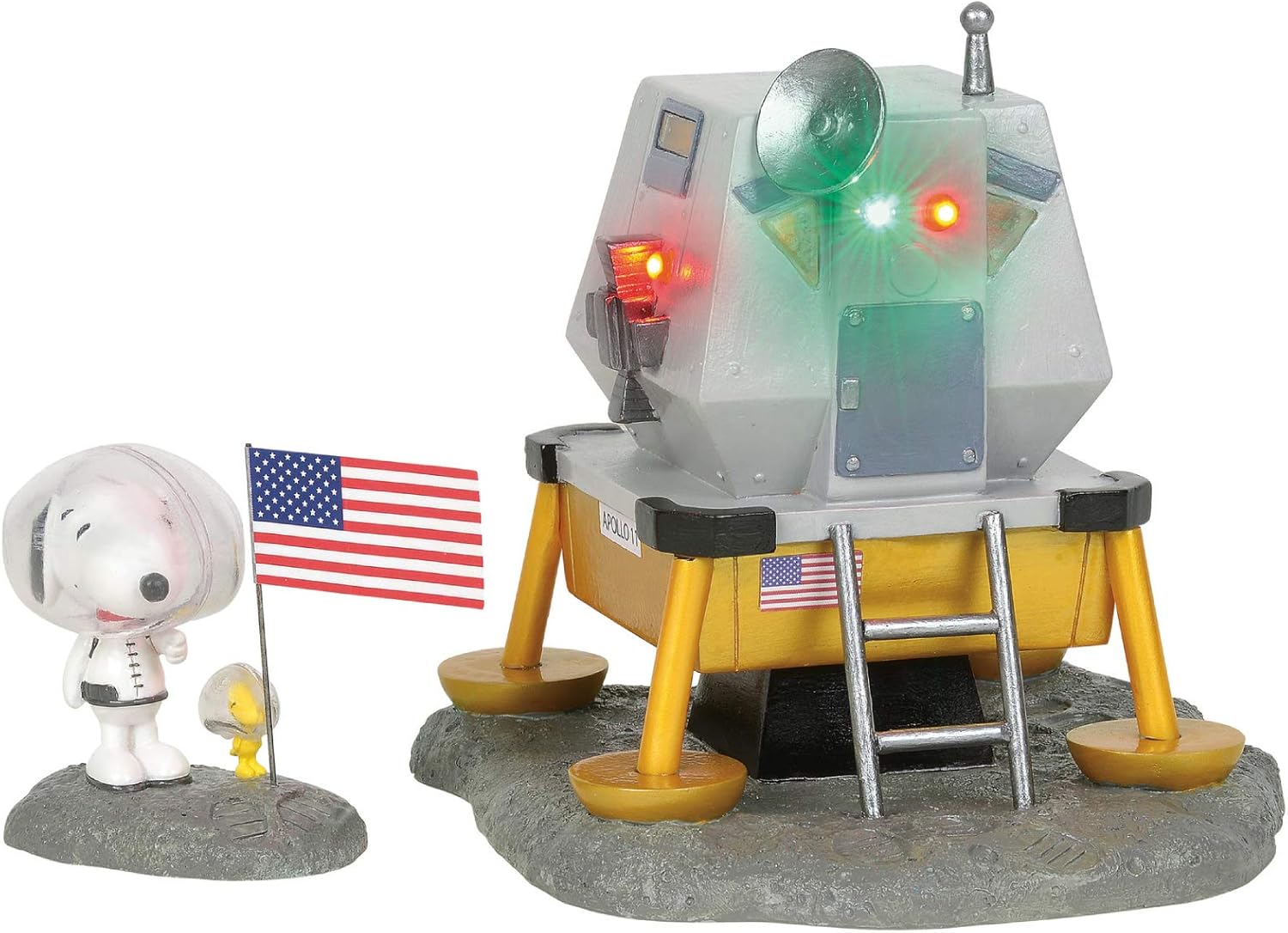 Department 56 Peanuts Village Beagle Has Landed Figurine Set